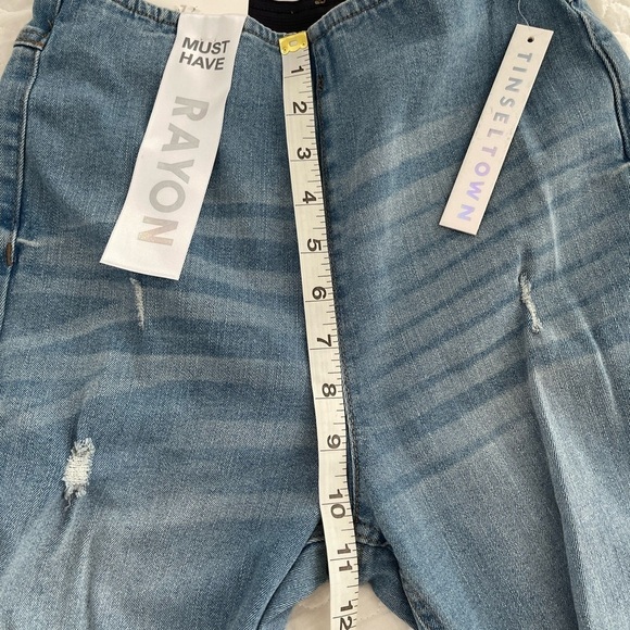 Tinseltown High Rise pull on raw hem flare jeans - Picture 10 of 10